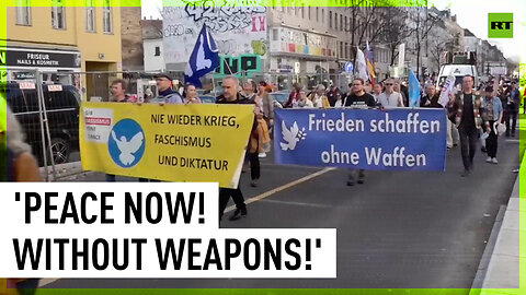 Hundreds march in Berlin against arms deliveries to Ukraine