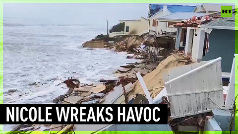 Tropical Storm Nicole topples beachfront homes in Florida