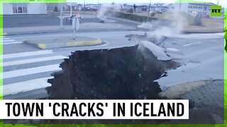 Volcano causes massive cracks in Icelandic town