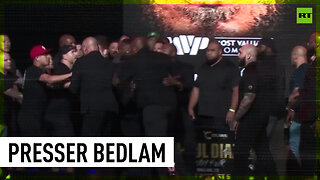 Pre-fight press conference marred by brawl between rival teams