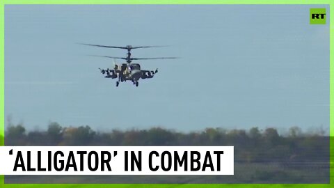 Ka-52 chopper destroys military targets