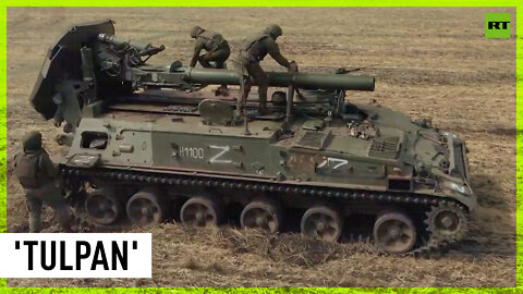 'Tulpan' self-propelled mortar crews filmed on combat duty