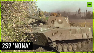 Russia’s 2S9 Nona self-propelled artillery gun in action amid ongoing hostilities