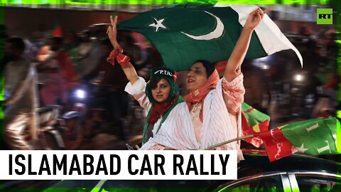 Imran Khan supporters hold car rally in Islamabad