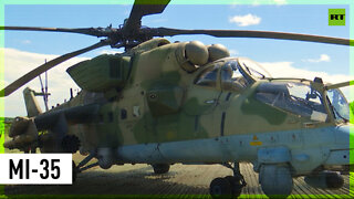 Russian Mi-35 helicopters target Ukrainian military