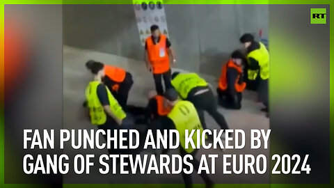 Fan punched and kicked by gang of stewards at Euro 2024