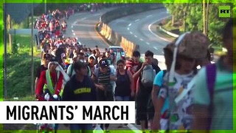 Thousands of migrants march through Mexico toward US