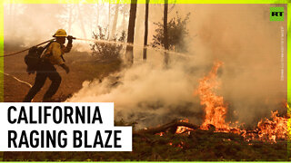 California wildfire burns out of control