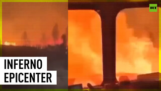 Firefighters literally go through HELL amid raging fire