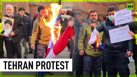 Iranians burn French flag over Charlie Hebdo cartoons