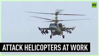 Russian attack helicopters on combat duty