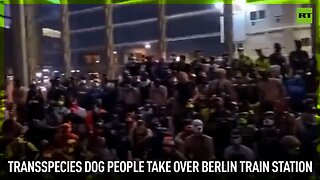 Transspecies dog people take over Berlin train station