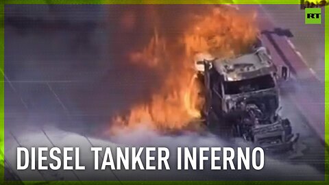 Tanker with 5,000 gallons of diesel catches fire in Texas