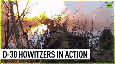 Russian forces use D-30 howitzers in the zone of conflict