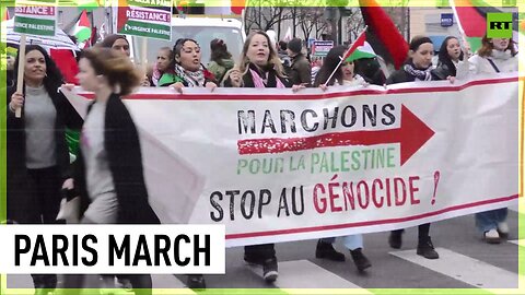 Mass rally against Macron’s immigration law and in support of Palestine held in Paris