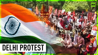 Protest in Delhi amid nationwide Indian strike