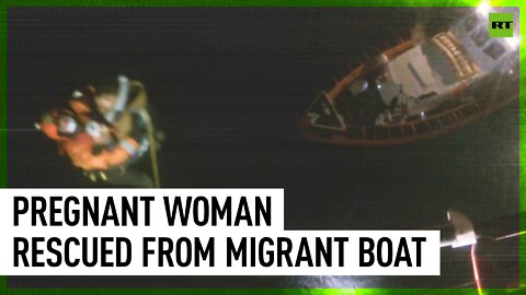 Pregnant woman rescued from migrant boat at sea