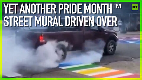 Yet another Pride Month™ street mural driven over