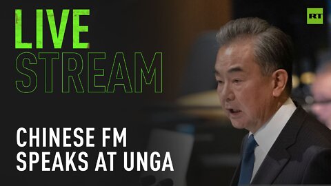 Chinese FM Wang Yi speaks at UN General Assembly