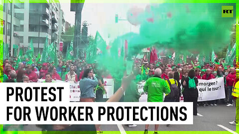 Huge demonstration on workers’ rights held in Brussels