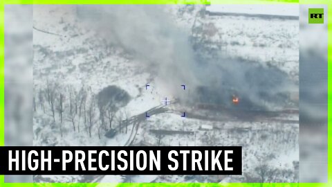 Russian MoD releases footage of Ukrainian arms depot being destroyed by strike