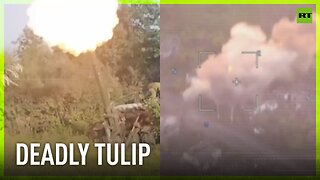 Firing 2S4 Tyulpan (Tulip) | Russian mortarmen destroy Ukrainian temporary deployment points