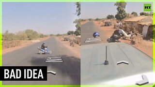 Google Street view car runs over motorcyclist...and chooses to use footage for Street View