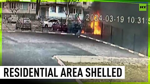 Moment Ukrainian shell hits residential area in Russia's Belgorod Region