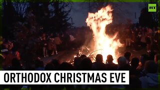 Christmas Eve, but in Eastern European style | Serbians burn giant oak log to mark birth of Christ