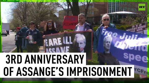 Protesters gather in Washington on 3rd anniversary of Julian Assange’s imprisonment