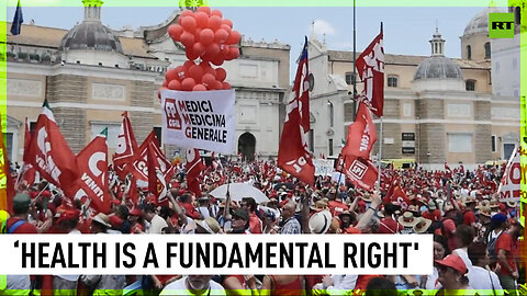 Anti-government rally held in Rome against cuts to public health