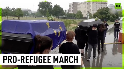 'Left to drown and die' | Coffins carried through Berlin in protest against EU asylum reform