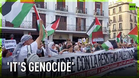 Pro-Palestine activists in Madrid decry Rafah strike