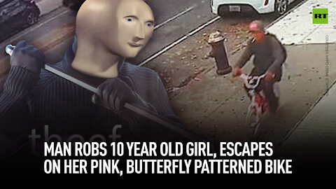 Man robs 10-year-old girl, escapes on her pink, butterfly patterned bike