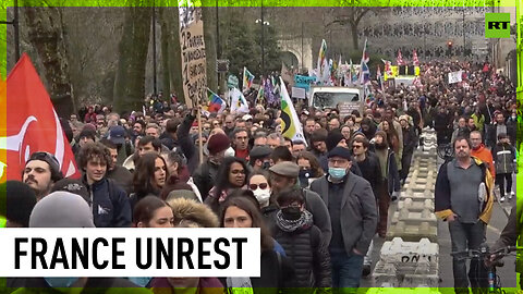 Tensions run high at protest against Macron’s pension reform in Nantes