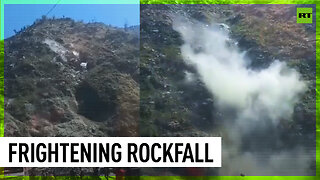 Rockfall blocks national highway in India's Jammu & Kashmir
