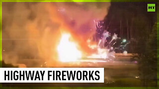 Truck loaded with fireworks turns into ashes in Moscow region