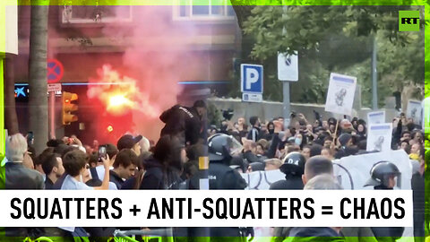 Tense situation | Pro-squatter protesters clash with anti-squatters in Barcelona