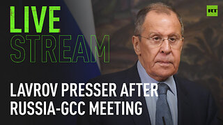 Lavrov speaks to media following the Russia-GCC FM meeting