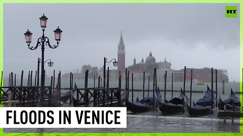 Venice floodgates protect the city from waters amid heavy rains