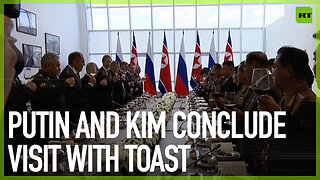 Putin and Kim conclude visit with toast