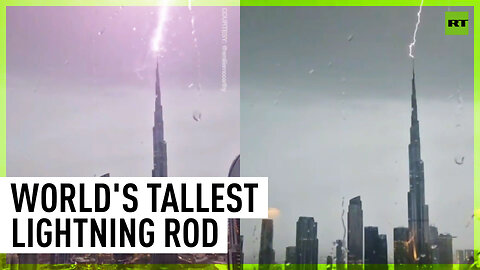 Thor, is that you? | Lightning strikes Burj Khalifa