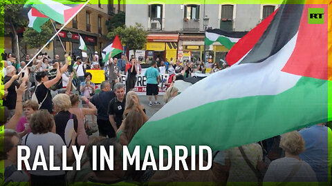 Activists rally in Madrid in solidarity with Palestinian people