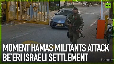Moment Hamas militants attack Be’eri Israeli settlement