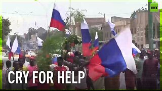 Nigerians rally with Russian flags to call on Moscow's aid