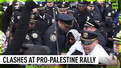 'NYPD, KKK, IDF they're all the same' | Pro-Palestine demonstrators clash with police in Brooklyn