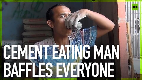 Cement eating man baffles everyone