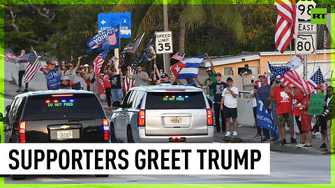 Hundreds of supporters greet Trump's motorcade in West Palm Beach following court hearing