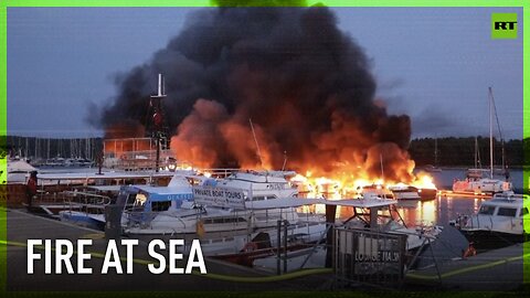 Boats ablaze in Croatian tourist town