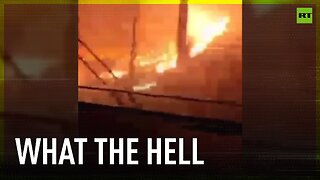 Train passes through hellish wildfire in Buryatia